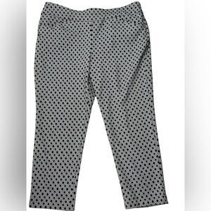 Chico’s Sz 3(XL) Fabulously Slimming Black White Geometric Print Ankle Pants